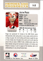 2006 In The Game Heroes and Prospects Justin Pogge #140