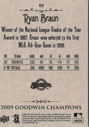 2009 Upper Deck Goodwin Champions Ryan Braun
