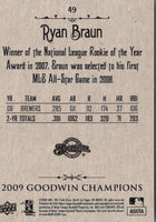 2009 Upper Deck Goodwin Champions Ryan Braun #49