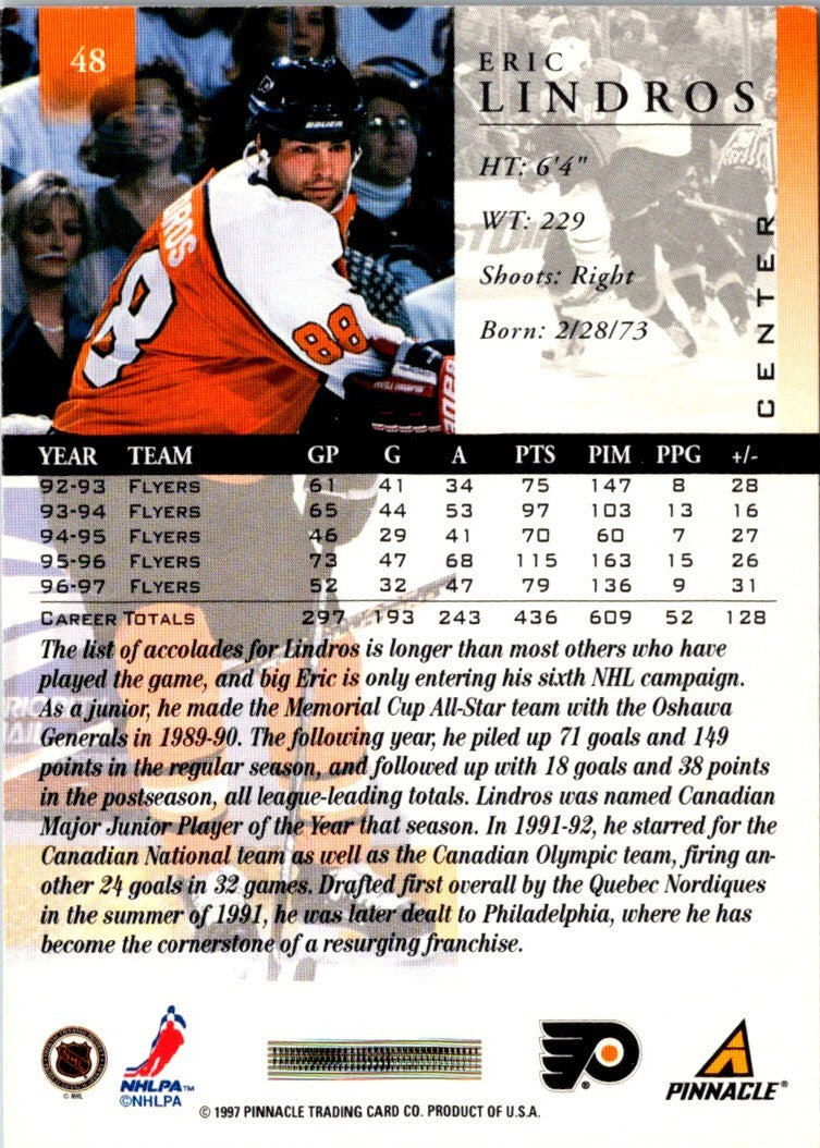 1997 Pinnacle Eric Lindros