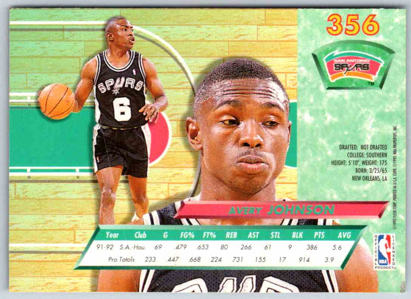 1992 Fleer Ultra Avery Johnson