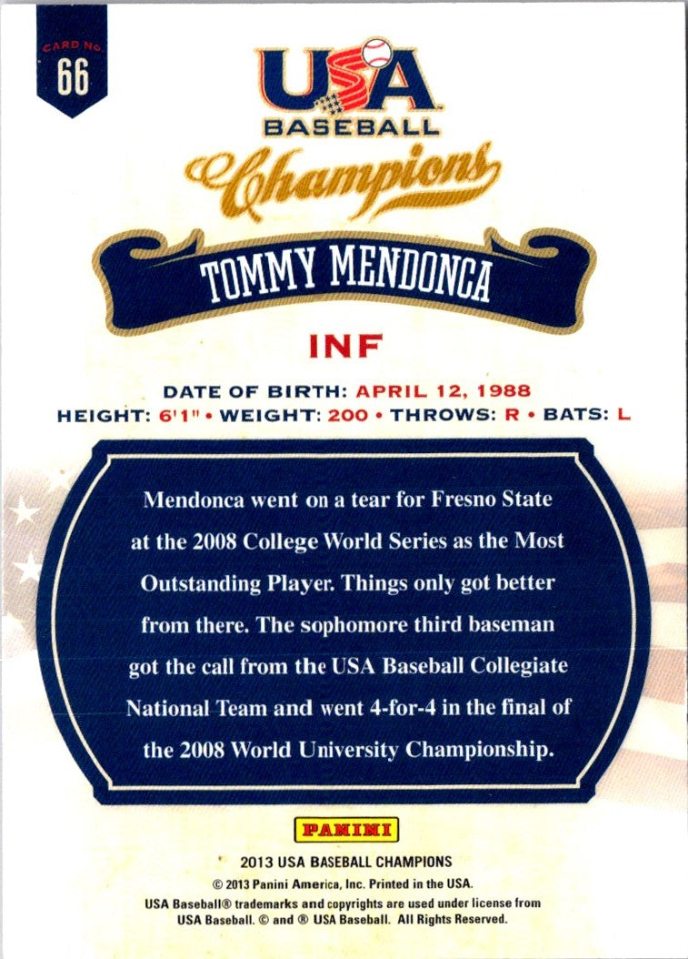 2013 Panini USA Champions Tommy Mendonca