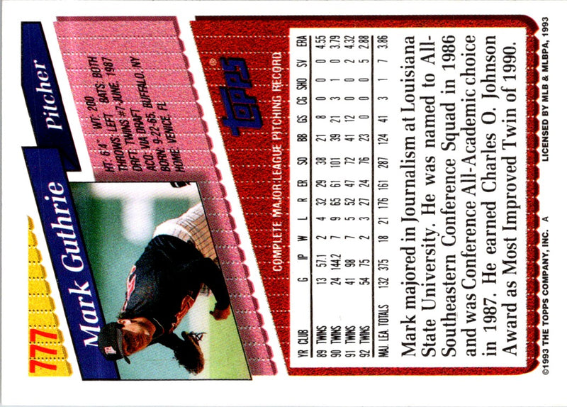 1993 Topps Mark Guthrie