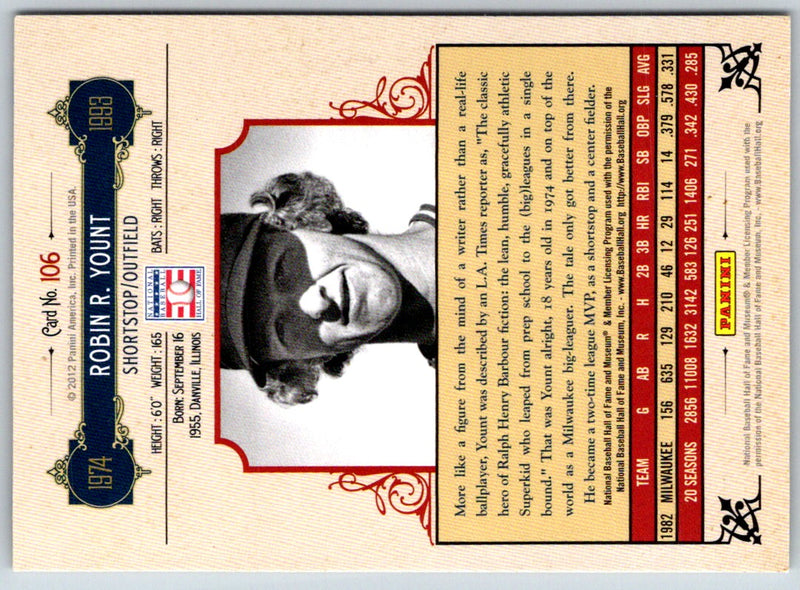 2012 Panini Cooperstown Crystal Collection Robin Yount