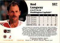 1991 Pro Set Rod Langway #587
