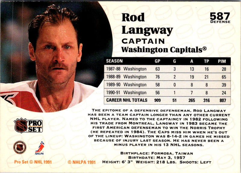 1991 Pro Set Rod Langway