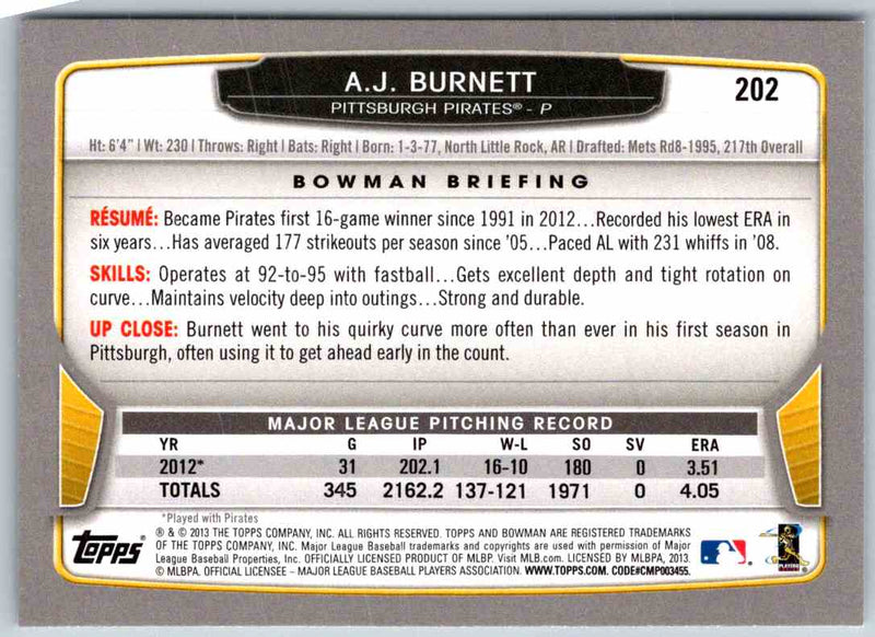 2014 Bowman A.J. Burnett