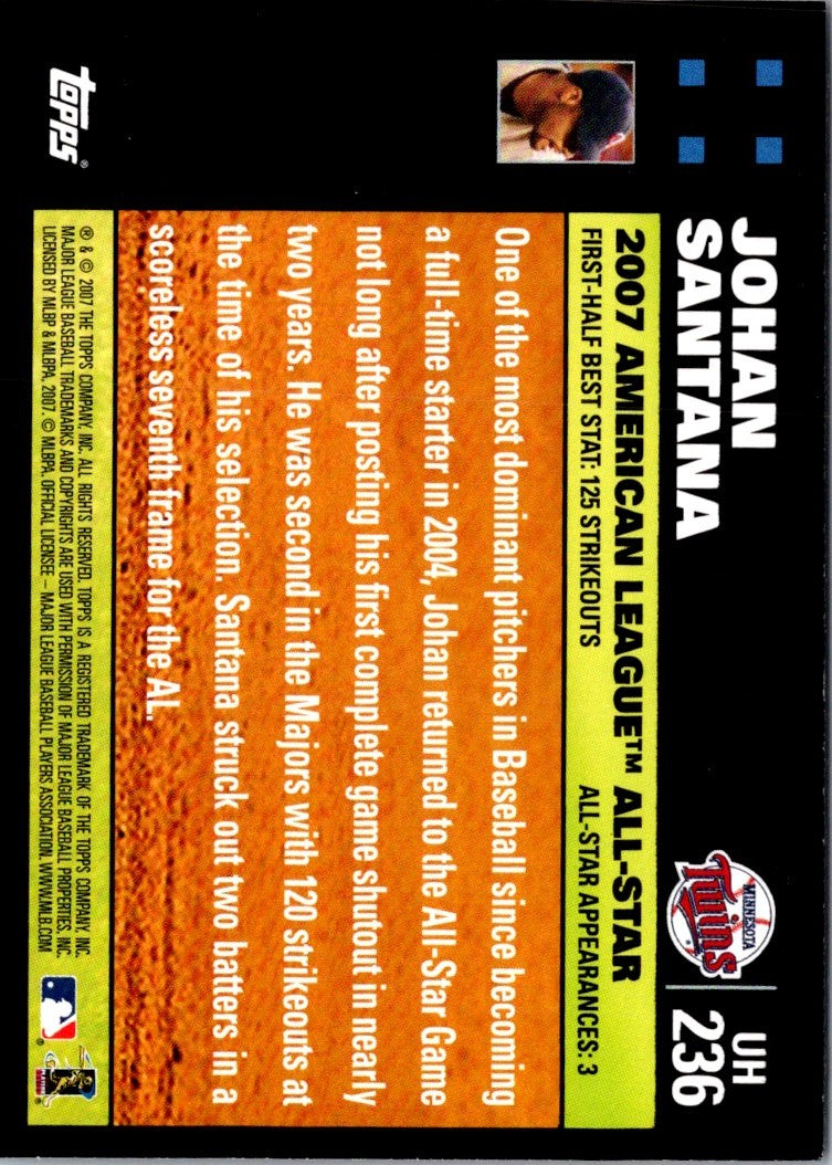 2007 Topps Updates & Highlights Johan Santana