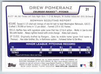 2012 Bowman Drew Pomeranz #31