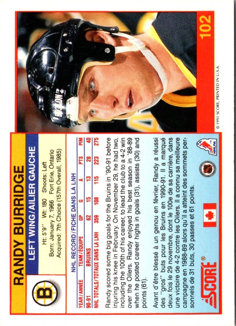 1991 Score Canadian English Randy Burridge