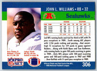 1990 Pro Set John L. Williams #306