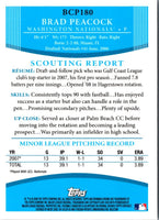 2008 Bowman Chrome Prospects Brad Peacock #BCP180