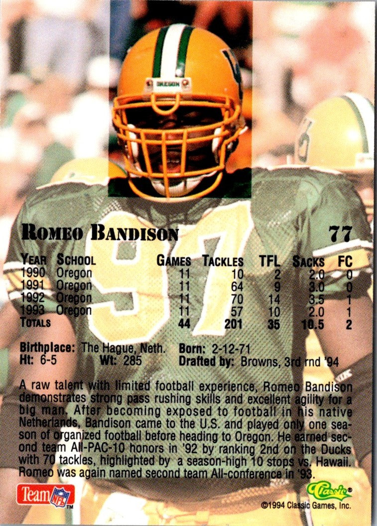 1994 Classic NFL Draft Romeo Bandison