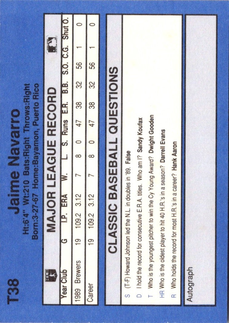 1990 Classic Update Jaime Navarro