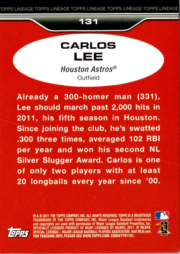 2011 Topps Lineage Carlos Lee