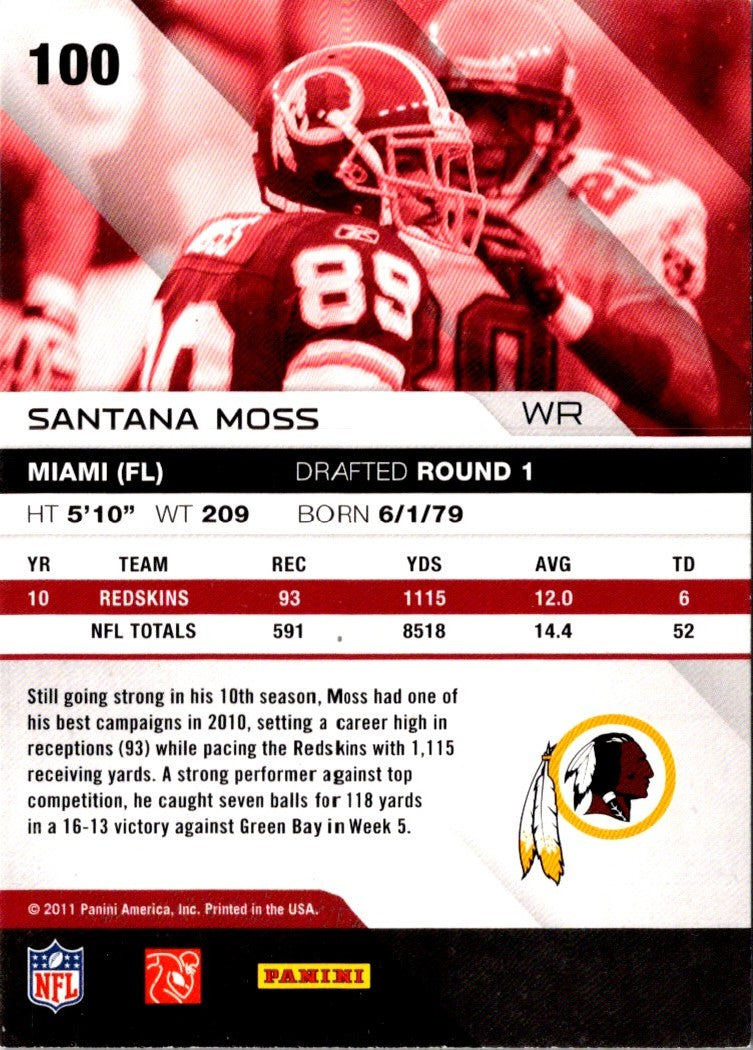 2011 Panini Absolute Memorabilia Santana Moss