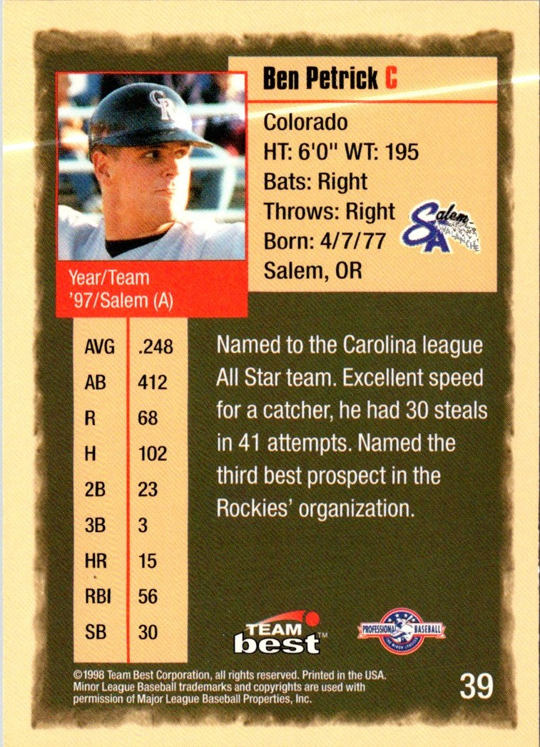 1998 Team Best Ben Petrick