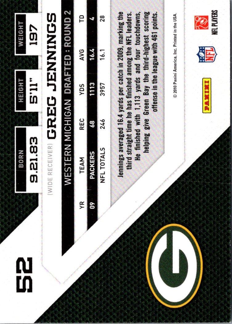 2010 Panini Threads Greg Jennings