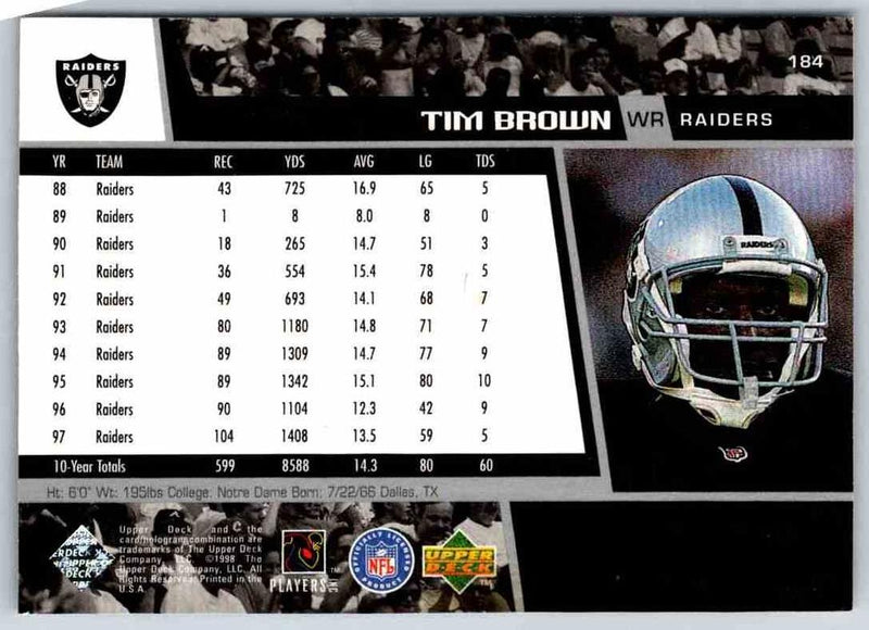 1998 Upper Deck Tim Brown