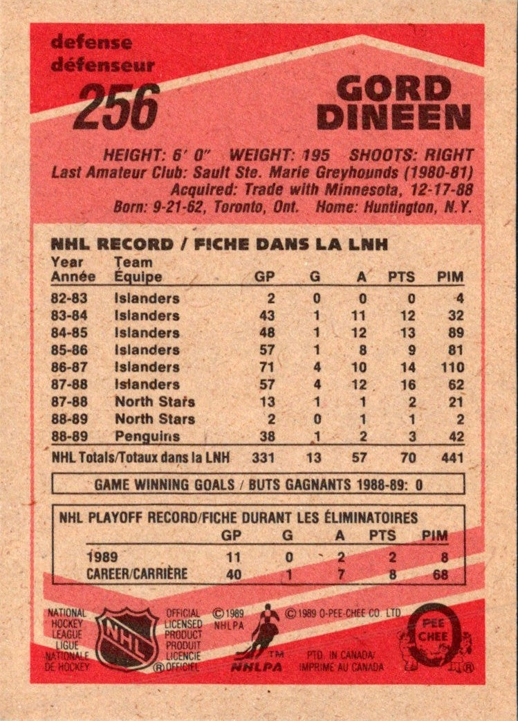 1989 O-Pee-Chee Gord Dineen