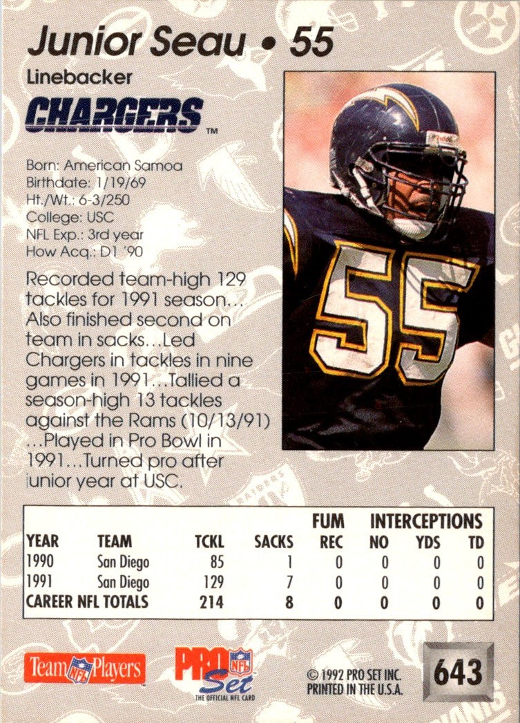 1992 Pro Set Junior Seau