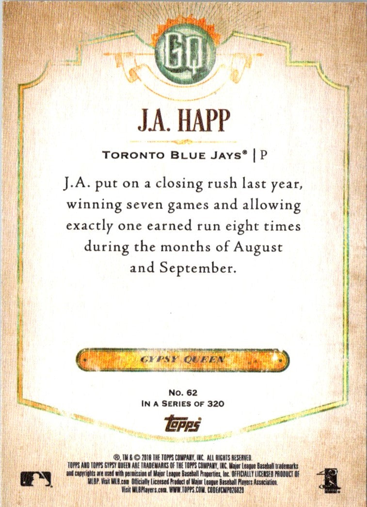 2018 Topps Gypsy Queen J.A. Happ
