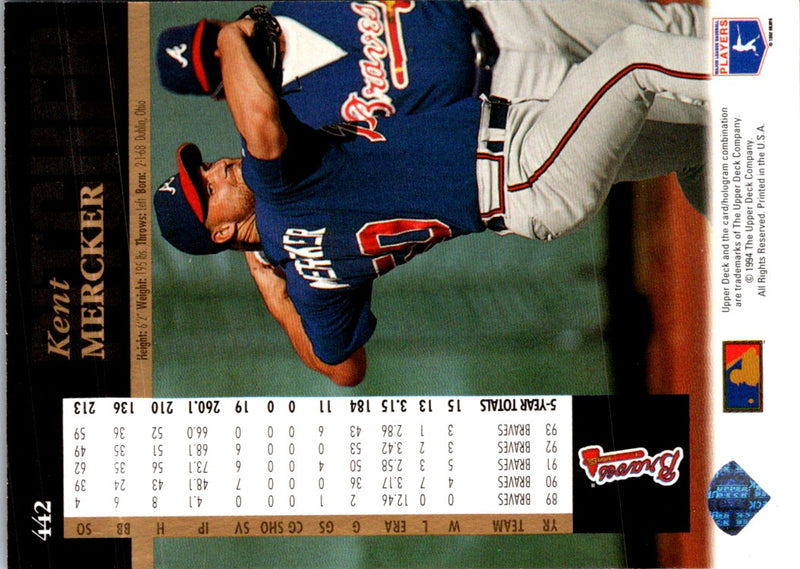 1994 Upper Deck Electric Diamond Kent Mercker