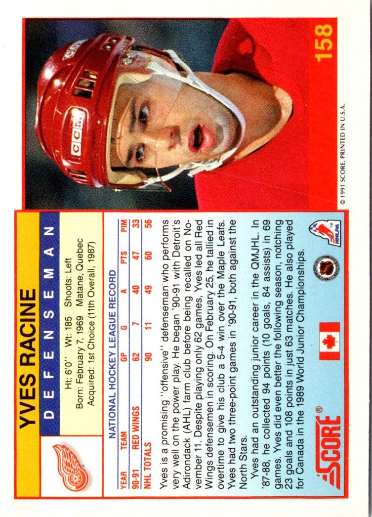 1991 Score American Yves Racine