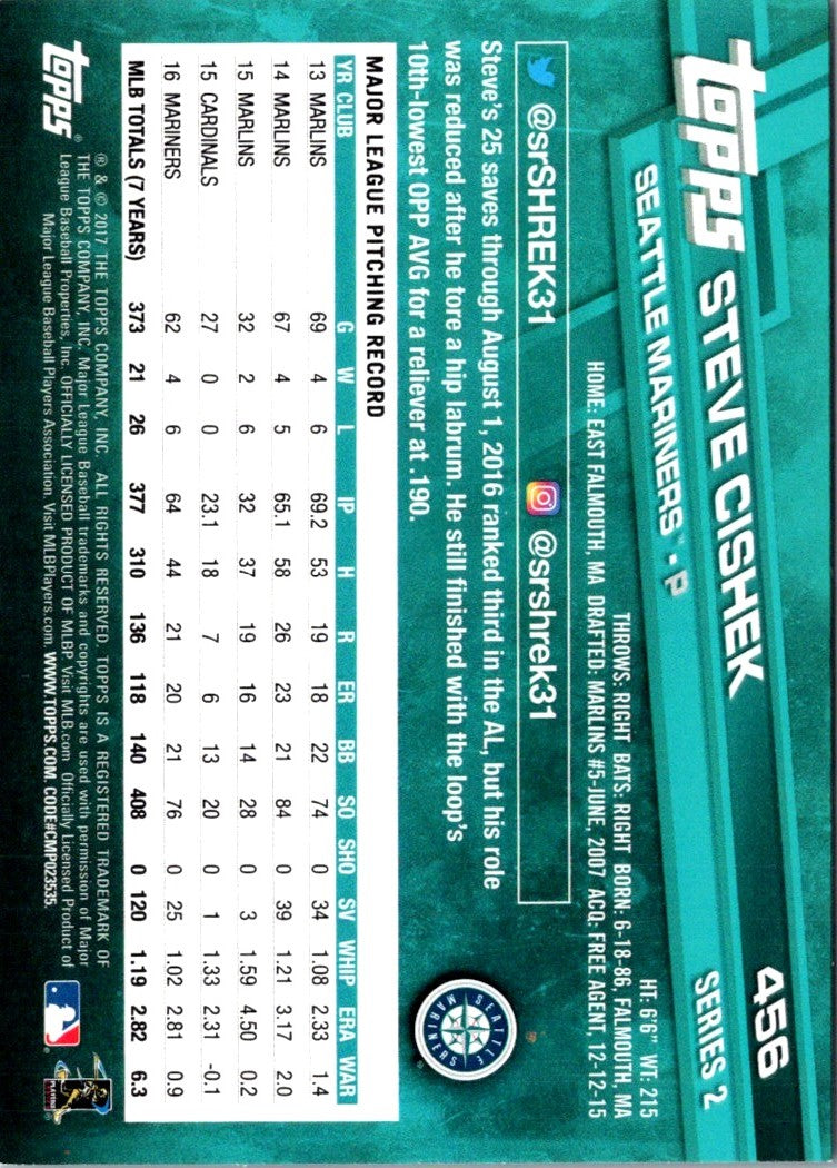 2017 Topps Steve Cishek