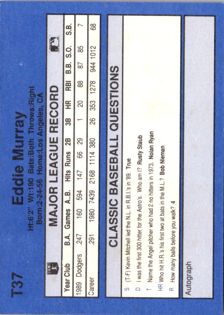 1990 Classic Update Eddie Murray