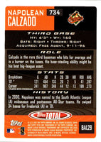 2002 Topps Total Napoleon Calzado #734 Rookie