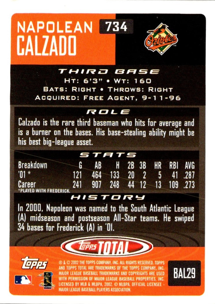 2002 Topps Total Napoleon Calzado