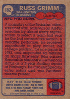 1985 Topps Russ Grimm #182