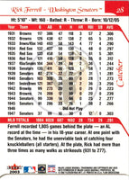 2003 Flair Greats Rick Ferrell #28