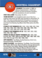 1990 Pro Set Montreal Canadiens Logo #575