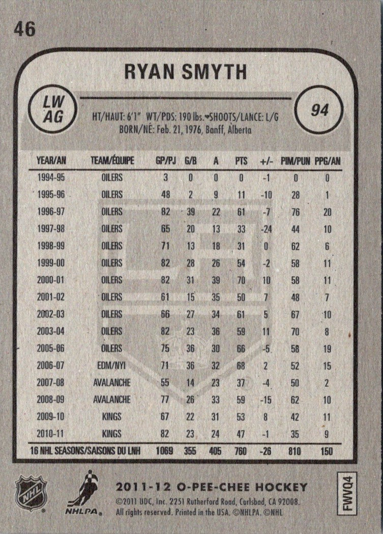2011 O-Pee-Chee Ryan Smyth