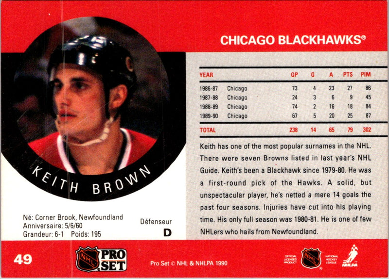 1990 Pro Set Keith Brown