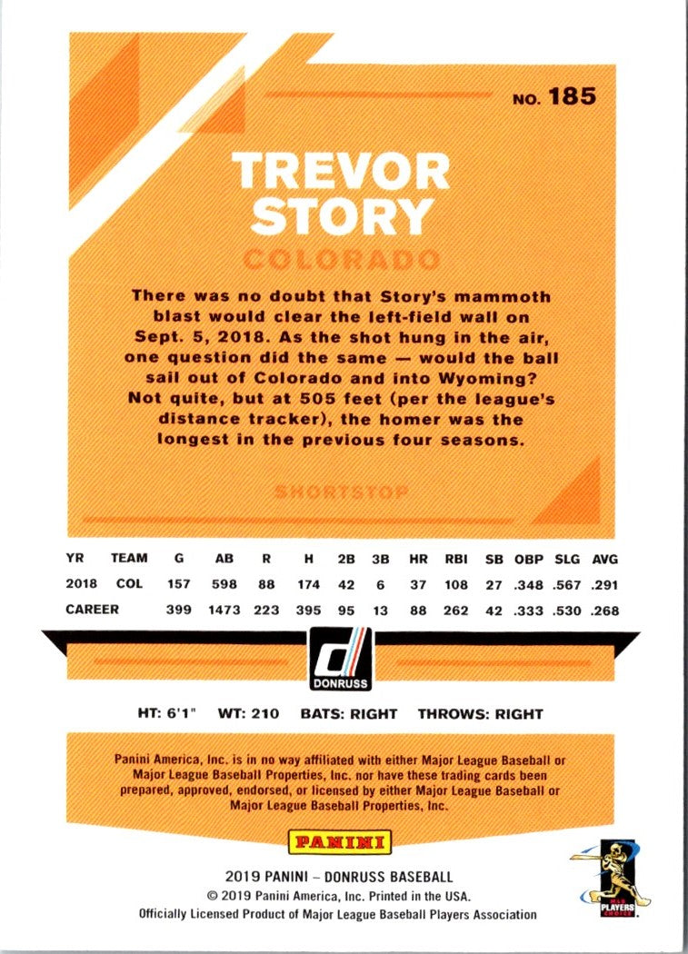 2019 Donruss Trevor Story