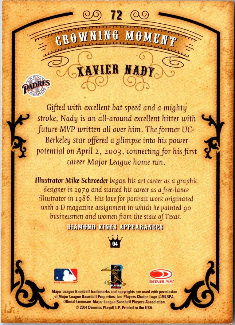 2004 Donruss Diamond Kings Xavier Nady