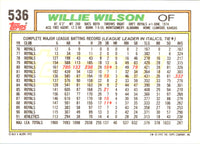 1992 Topps Willie Wilson #536