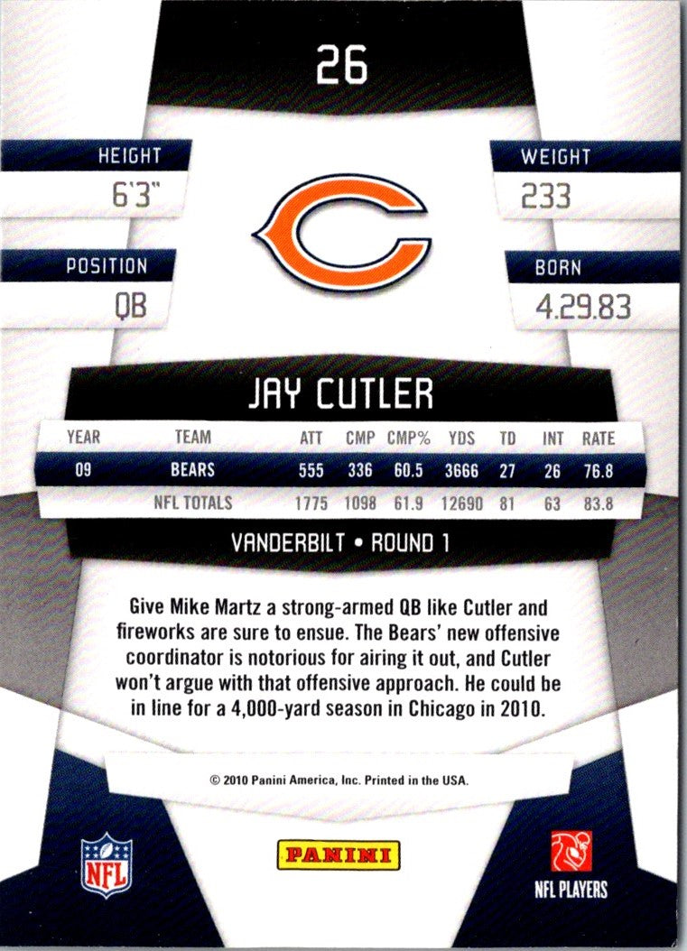 2010 Panini Certified Jay Cutler