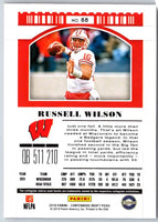 2019 Panini Contenders Draft Picks Collegiate Ticket Blue Foil Russell Wilson #88