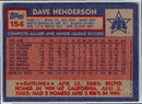 1984 Topps Dave Henderson