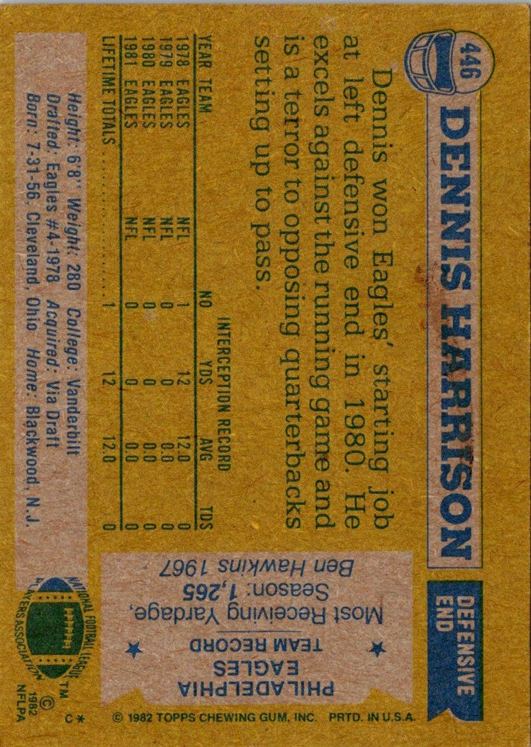 1982 Topps Dennis Harrison