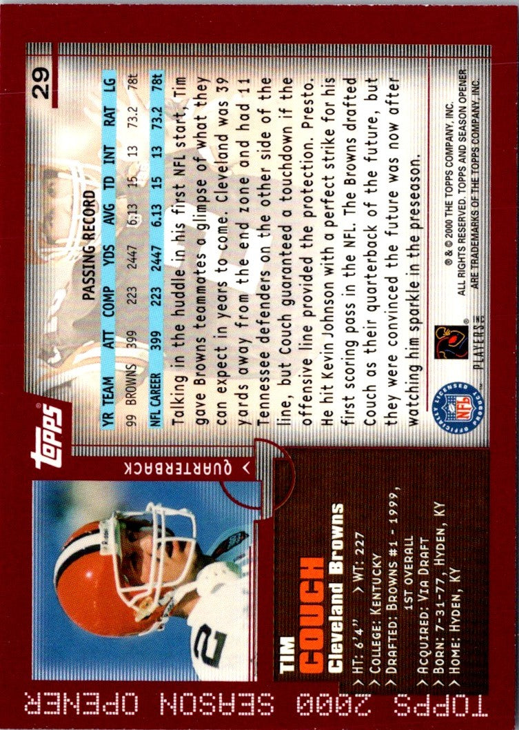2000 Topps Season Opener Tim Couch