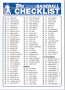 2004 Topps Checklist Checklist
