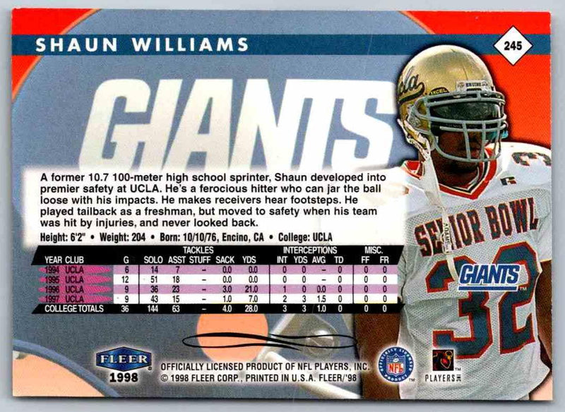 1991 Fleer Ultra Shaun Williams #245