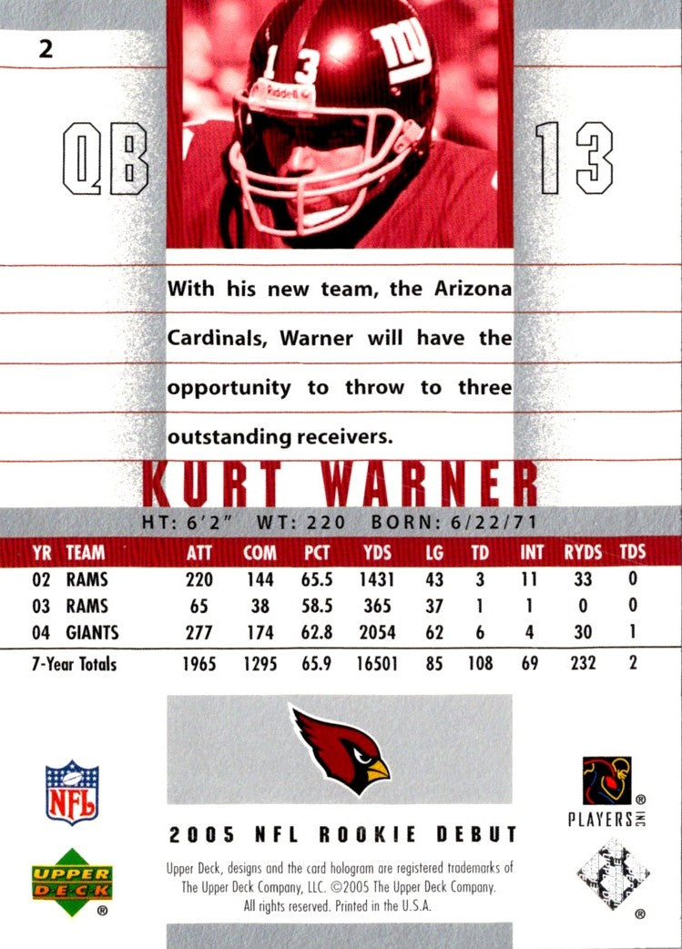 2003 Upper Deck Star Rookies Rookie Exclusives Edition Kurt Warner