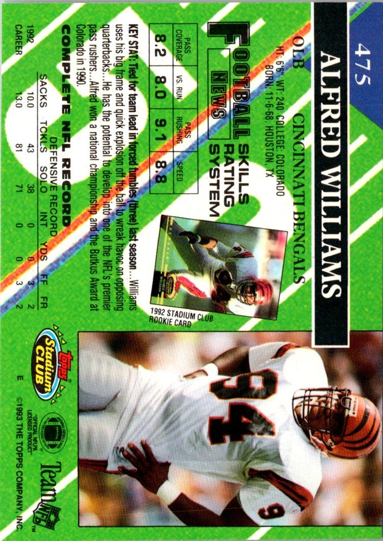 1993 Stadium Club Super Teams Bowl Alfred Williams
