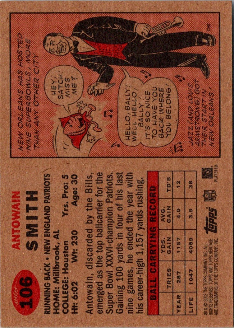 2002 Topps Heritage Antowain Smith